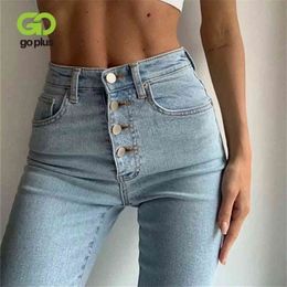 GOPLUS Skinny Jeans Woman High Waist Streetwear Black Blue Denim Pencil Pants Spijkerbroeken Dames Kleding Vrouwen C9879 210809