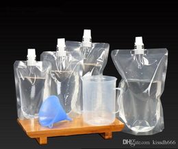 350pcs transparent bottle beverage liquid juice milks coffee milk tea Yoghourt packing suction mouth bag