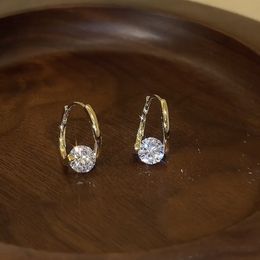 2021 Simple Single Zirconia Earrings For Women Girls Korean Style Delicate Chic Jewelry Earing