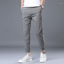 Men's Pants Men Fashions Casual Straight Slight Elastic Ankle-Length High Quality Formal Trousers