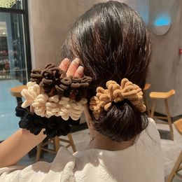 Elastic Hair Bands Velvet Knitted Shape Ponytail Holders Hair-Ties Gum Rubber Band Hair Rope Telephone Wire Hair Accessories