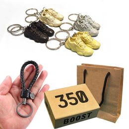 Keychains Lanyards Mini Sneakers Keychain Gift Box 3D Shoes Model Bags Backpacks Decorative Ornaments Car Door Key Chain Surprise Gift For Lover G1019