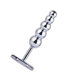 NXY Anal Toys Stainless Steel Beads Prostate Massage 5 Metal Balls Anus Butt Plug Sex for Men & Women Gay 1203
