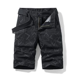 Summer Men's Camouflage Cotton Zipper Casual Pocket Regular Five-Point Pants Military Cargo Plus Size Shorts 210713