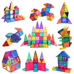 2020 Hot New Magnetic Tiles Big Size Magnetic Construction Building Blocks Sets Educational Toys for Children Gifts Dropshipping Q0723