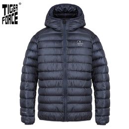 TIGER FORCE Men's Winter Jacket Casual Hooded cotton brand clothes Jackets fashion Casual outdoor men coat parkas 7071 210916