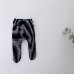 Baby boys and girls casual striped pantynose Infants pure cotton cute leggings 0-2Y 210708
