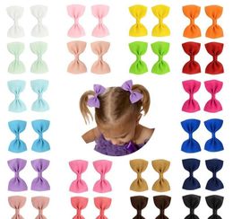 2021 Free DHL 2.75 inches children hairclips girl solid bows barretes baby boutique hair accessories kids hairpins 20 colors wholesale