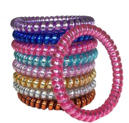 2021 Tangle Free Hair Coil Telephone Wire Cord Hair Ring Band ties Ponytail Holders Hair Ornaments Accessories For Girls and Womens