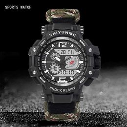 Outdoor Survival Men Watch SHIYUNME Multifunctional Waterproof Military Tactical Paracord Watch Compass Thermometer Men's watch G1022