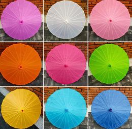 Umbrellas 50pcs/lot Chinese Coloured Bamboo Umbrella China Traditional Dance Colour Parasol SN862