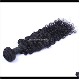 Malaysian Virgin Human Hair Jerry Curly Unprocessed Remy Hair Weaves Double Wefts 100G/Bundle 1Bundle/Lot Can Be Dyed Bleached Wcve5 Ipmkd