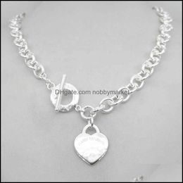 Pendant Necklaces & Pendants Jewellery Design Womens Sier Tf Style Necklace Chain S925 Sterling Key Heart Love Egg Brand Charm Nec H0918 Drop