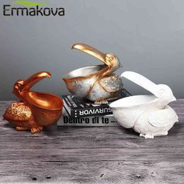 ERMAKOVA Nordic Animal Bird Figurine Jewelry Key Storage Creative Resin Toucan Statue Home Living Room Office Table Decoration 210607