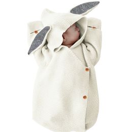 Baby knitted Bunny sleeping bag blanket baby blankets born 210701
