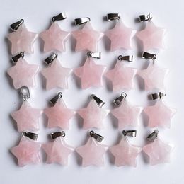 Natural Stone Tiger's Eye Opal Pink Quartz star Healing Pendants Charms DIY For Jewelry Accessories Making
