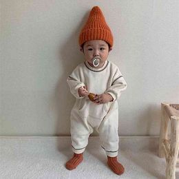 MILANCEl Autumn Baby Clothes Solid Cotton Toddler Boys Jumpsuits Korean style Romper 210816