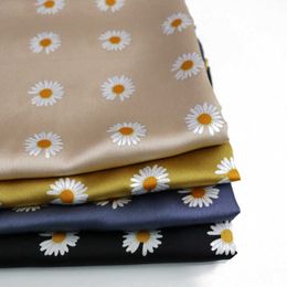 100cm*150cm Floral Satin Dress Fabric Soft Crepe Polyester Charmeuse Tissu 210702