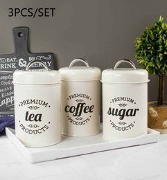 Sealed Tea Coffee Sugar Caddies for Home Kitchen Table Candy Food Storage Box Powder Container Jar with Lids