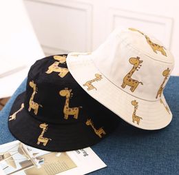 Cartoon giraffe Sun Hat Girls Boys Outdoor Beach Hat Camping Fishing Cap Casual Panama Cap GC474