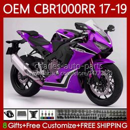 Injection Mould Body +Tank For HONDA CBR 1000 CBR1000 RR CC Gloss purple 1000CC 17-19 Bodywork 75No.24 CBR1000CC CBR1000RR 17 18 19 CBR 1000RR 2017 2018 2019 OEM Fairing