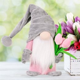 Christmas Decoration Spring Tulip Gnomes Plush Dwarf Doll Toy Home Kitchen Ornaments Mother's Day Gift ZZE12202