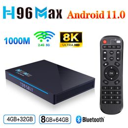 H96 Max RK3566 TV Box Android 11 8GB 64GB Bluetooth 2.4G 5G Wifi 1000M 3D 8K Smart Media Player 4G 32G Supports Tik Tok Google Voice Assistant