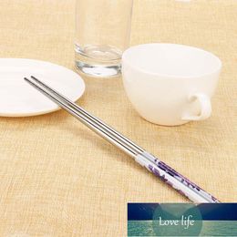 top selling in 1Pair Length White Flower Pattern Stainless Steel Chopsticks Pair New Support Wholesale and Dropshipping Factory price expert design Quality Latest