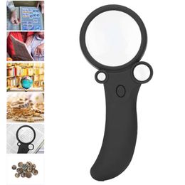 Microscope 3-In-1 2.5X 25X 55X LED Magnifier Handheld Magnifying Glass Battery Powered Lens Reading Jewelry Loupe Tools
