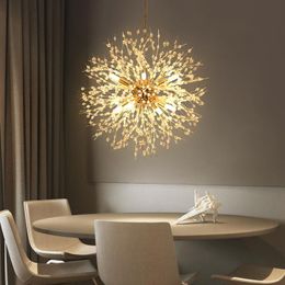 Chandeliers Modern Dandelion Crystal Chandelier Hang Lamp For Dinning Room Living Art Deco Cristal Lustre Lighting Fixture