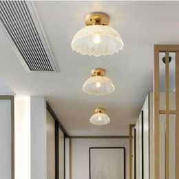 Nordic Glass Ceiling Lamp Retro Loft Vintage Light Russia Dining Room Modern Corridor Copper E27 Lampshade Lights