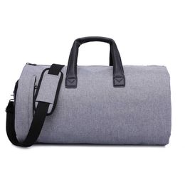 2 in 1 Convertible Garment Bag Carry on Travel Suit Bag Sport Duffel Bag with Shoulder Strap Independent Shoe Department MS456G Y0721