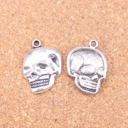 92pcs Antique Silver Bronze Plated skeleton head skull Charms Pendant DIY Necklace Bracelet Bangle Findings 21*16mm