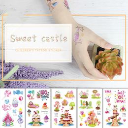 Sweet Ice Cream Colorful Tattoo Stickers Little Gift For Children Cute Tattoos Waterproof Dessert Birthday Tatoo Sticker Full Hand Arm