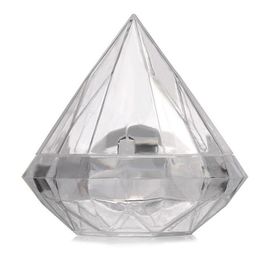 9*9cm Clear Large Plastic Diamond Candy Boxes Wedding Favor Box Candy Holders Banquet Giveaways Free