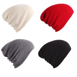 Autumn Winter Outdoor Sports Caps Hats Warm Knitted Hip Hop Solid Color Beanie Fashion Accessories For Women Men