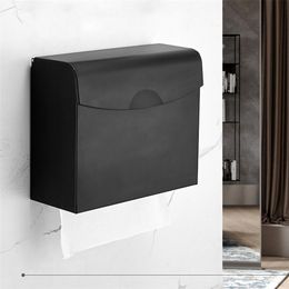 Paper Towel Dispenser Dispensing Holder Wall Mounted Drilling Waterproof Bathroom Toilet Tissue 210720