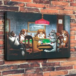 Dogs Playing Poker Huge Oil Painting On Canvas Home Decor Handcrafts /HD Print Wall Art Pictures Customization is acceptable 21060523