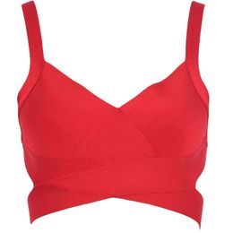 Women Summer Camis Tanks Tops Sleeveless Bandage Bra Vest Crop Tees Party Club Sexy 210515