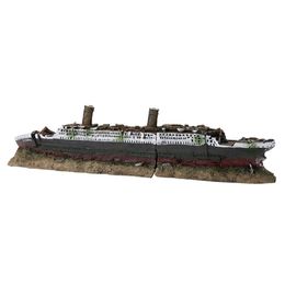 Aquarium Decoration Ornament Wreck Ornaments Creative Fish Tank Landscaping Resin Broken Ship Wreck Ornaments Tools Y200922