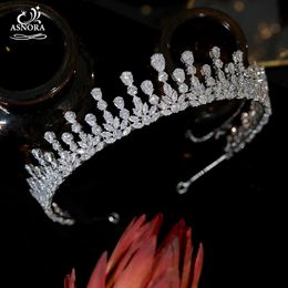 New Design Cubic Zirconia Princess Tiara Crown, Bridal Wedding Hair Accessories Halo Headband X0625