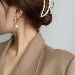 Brand Elegant Mic-Crystal Heart Earrings Women Charms Jewellery Vintage Copper Earring Female Brincos Whole 2021