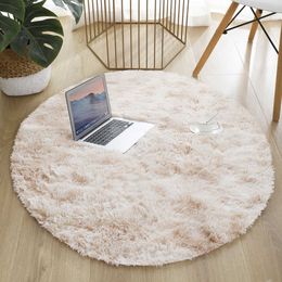 Round Thick Carpet for Living Room Plush Rug Children Bed Fluffy Floor Carpets Home Decor Rugs Soft Velvet Mat Anti-slip 210626