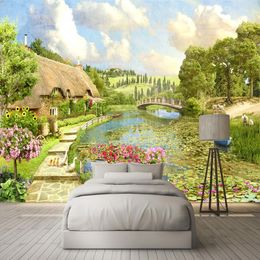 Photo Wallpaper 3D Pastoral Landscape Murals Living Room Bedroom Home Decor European Style Wall Papers For Walls 3 D Papel Mural