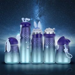 Stainless Steel Thermos Cup Vacuum Lightning Rabbit Cartoon Portable Travel Water Bottle Thermos Mug Gift Multi-Style Trendy 211013