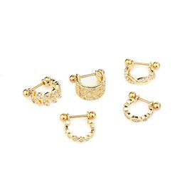 Other 1Pc Stainless Steel U Type Earring Barbell With Cz Hoop Cartilage Helix Daith Rook Lobe Ear Piercing Jewelry213e