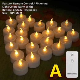 Flickering LED Tea Lights Realistic Flameless Tealights With Remote Control Battery Powered Electric Candles For Home Decoration