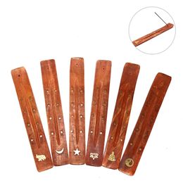 Wooden Incense Stick Holder Stars Moon Fragrance Lamps Ash Catcher Burner Holders Home Decoration Censer Tool Natural Wooden Tray