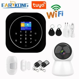 Wifi GSM System RFID Burglar Security LCD Touch Keyboard 433MHz Wireless Sensor Alarm 11 language Tuyasmart Smart Life APP