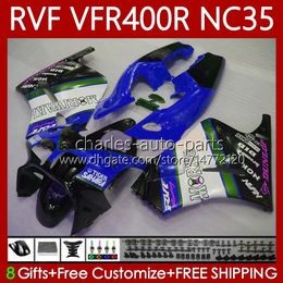 Fairings Kit For HONDA NC35 V4 VFR400 R RVF400R 1994 1995 1996 1997 1998 80No.154 RVF VFR 400 RVF400 R 400RR VFR Blue black 400R VFR400RR 94-98 VFR400R 94 95 96 97 98 Body